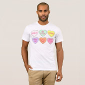 Valentijnsdag Pastel Snoep Conversation Hearts T-shirt (Voorkant volledig)