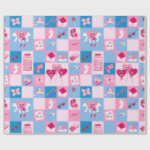 Valentijnsdag patroon cadeaupapier (Vlak)