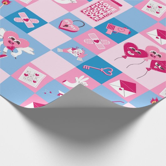 Valentijnsdag patroon cadeaupapier (Hoek)