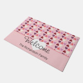 Valentijnsdag Patroon Harten Cute Roze Deurmat (Schuin)