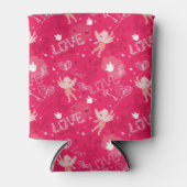 Valentijnsdag Patroon met Cupid Blikjeskoeler (Voorkant)