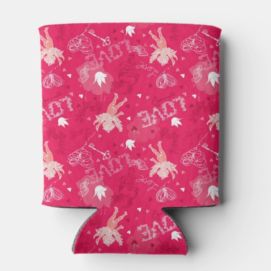 Valentijnsdag Patroon met Cupid Blikjeskoeler (Achterkant)