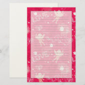 Valentijnsdag Patroon met Cupid Briefpapier (Voorkant / Achterkant)