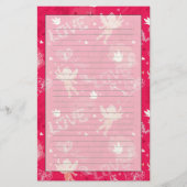 Valentijnsdag Patroon met Cupid Briefpapier (Voorkant)