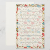 Valentijnsdag Patroon met Cupid Briefpapier (Voorkant / Achterkant)