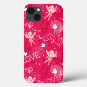 Valentijnsdag Patroon met Cupid Case-Mate iPhone Case