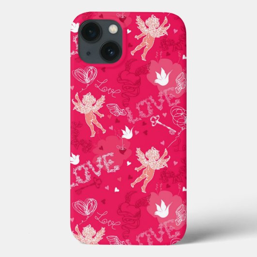 Valentijnsdag Patroon met Cupid Case-Mate iPhone Case (Achterkant)