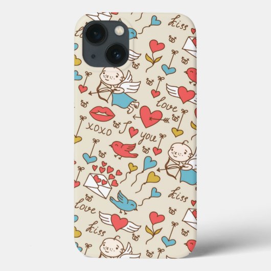 Valentijnsdag Patroon met Cupid Case-Mate iPhone Case (Achterkant)