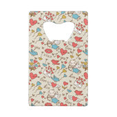 Valentijnsdag Patroon met Cupid Creditkaart Flessenopener (Achterkant)