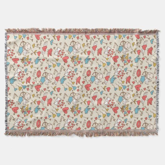 Valentijnsdag Patroon met Cupid Deken (Voorkant)