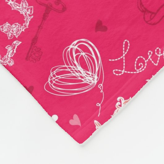 Valentijnsdag Patroon met Cupid Fleece Deken (Hoek)