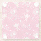 Valentijnsdag Patroon met Cupid Glazen Onderzetter (Achterkant)