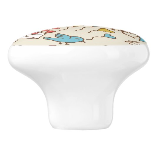 Valentijnsdag Patroon met Cupid Keramische Knop (Zijkant)