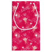 Valentijnsdag Patroon met Cupid Klein Cadeauzakje (Achterkant)