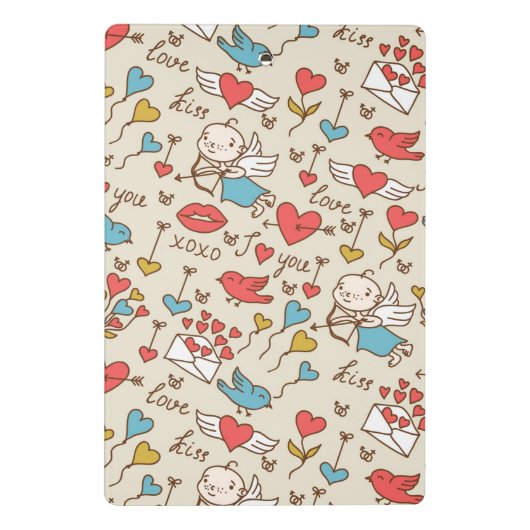 Valentijnsdag Patroon met Cupid Mini Klembord (Achterkant)