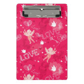 Valentijnsdag Patroon met Cupid Mini Klembord (Voorkant)