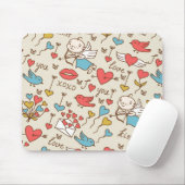 Valentijnsdag Patroon met Cupid Muismat (Met muis)