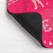 Valentijnsdag Patroon met Cupid Muismat (Hoek)