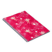 Valentijnsdag Patroon met Cupid Notitieboek (Rechterzijde)