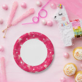 Valentijnsdag Patroon met Cupid Papieren Bordje (Feest)