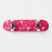 Valentijnsdag Patroon met Cupid Skateboard (Horizontaal)