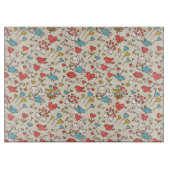 Valentijnsdag Patroon met Cupid Snijplank (Voorkant)