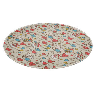 Valentijnsdag Patroon met Cupid Snijplank