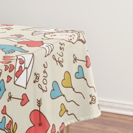 Valentijnsdag Patroon met Cupid Tafelkleed (Voorbeeld)
