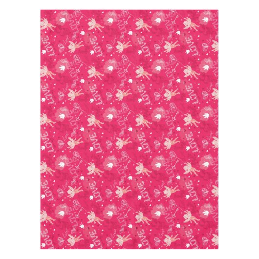 Valentijnsdag Patroon met Cupid Tafelkleed (Voorkant)