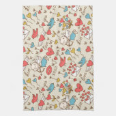 Valentijnsdag Patroon met Cupid Theedoek (Verticaal)