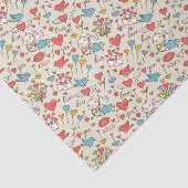 Valentijnsdag Patroon met Cupid Tissuepapier (Detail)