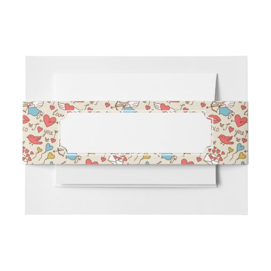 Valentijnsdag Patroon met Cupid Uitnodigingen Wikkel (Voorkant Voorbeeld)