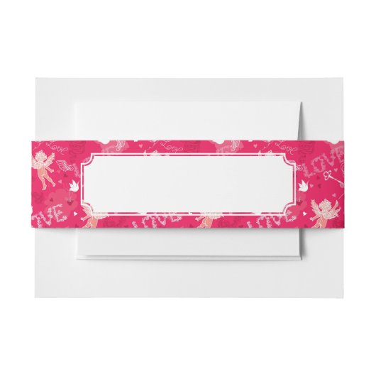 Valentijnsdag Patroon met Cupid Uitnodigingen Wikkel (Voorkant Voorbeeld)