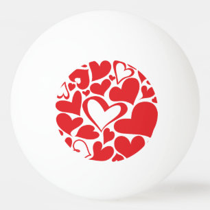 Valentijnsdag patroon met rode harten pingpongbal