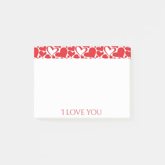 Valentijnsdag patroon met rode harten post-it® notes (Voorkant)