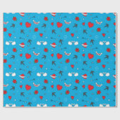 Valentijnsdag  Patroon op blauw Cadeaupapier (Vlak)