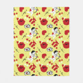 Valentijnsdag patroon op geel fleece deken (Voorkant)