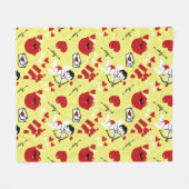 Valentijnsdag patroon op geel fleece deken (Voorkant (Horizontaal))