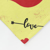 Valentijnsdag patroon op geel fleece deken (Hoek)
