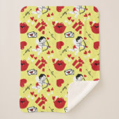 Valentijnsdag patroon op geel sherpa deken (Voorkant)