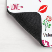 Valentijnsdag patroon op wit muismat (Hoek)
