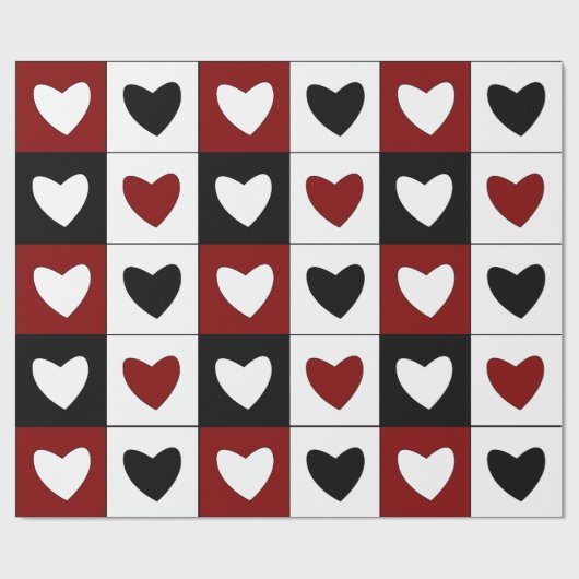 Valentijnsdag Pattern Happy Hearts Pattern Cadeaupapier (Vlak)