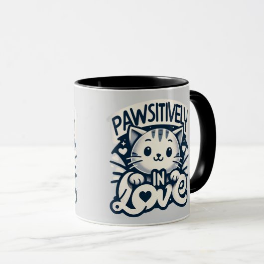 Valentijnsdag - Pawistive In Love Mok (Voorkant rechts)