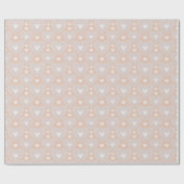 Valentijnsdag Peach Lace Hartbeeld Cadeaupapier (Vlak)