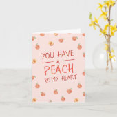 Valentijnsdag Peach of My Heart Funny Card Kaart (Gele Bloem)