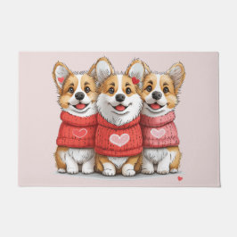 Valentijnsdag Pembroke Welsh Corgi Dogs Deurmat