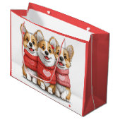 Valentijnsdag Pembroke Welsh Corgi Dogs Groot Cadeauzakje (Voorkant Gekanteld)
