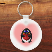 Valentijnsdag Penguin met hart Sleutelhanger (Voorkant)