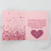 Valentijnsdag Persoonlijke Foto Roze Harten Kaart (Binnen)