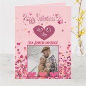 Valentijnsdag Persoonlijke Foto Roze Harten Kaart (Gele Bloem)
